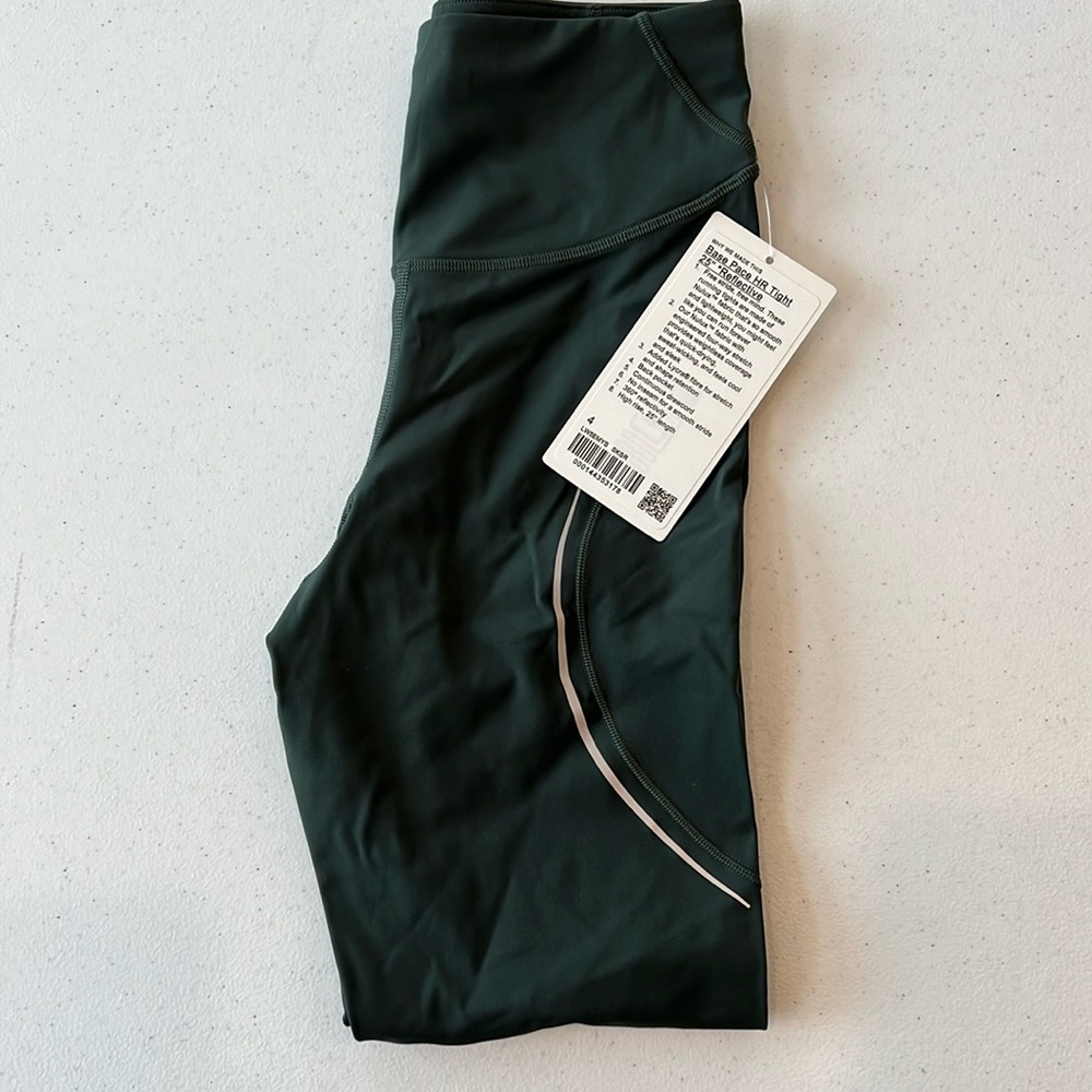 Lululemon Base Pace High Rise Tight 25@ Reflective. NWT Size 4. Green.